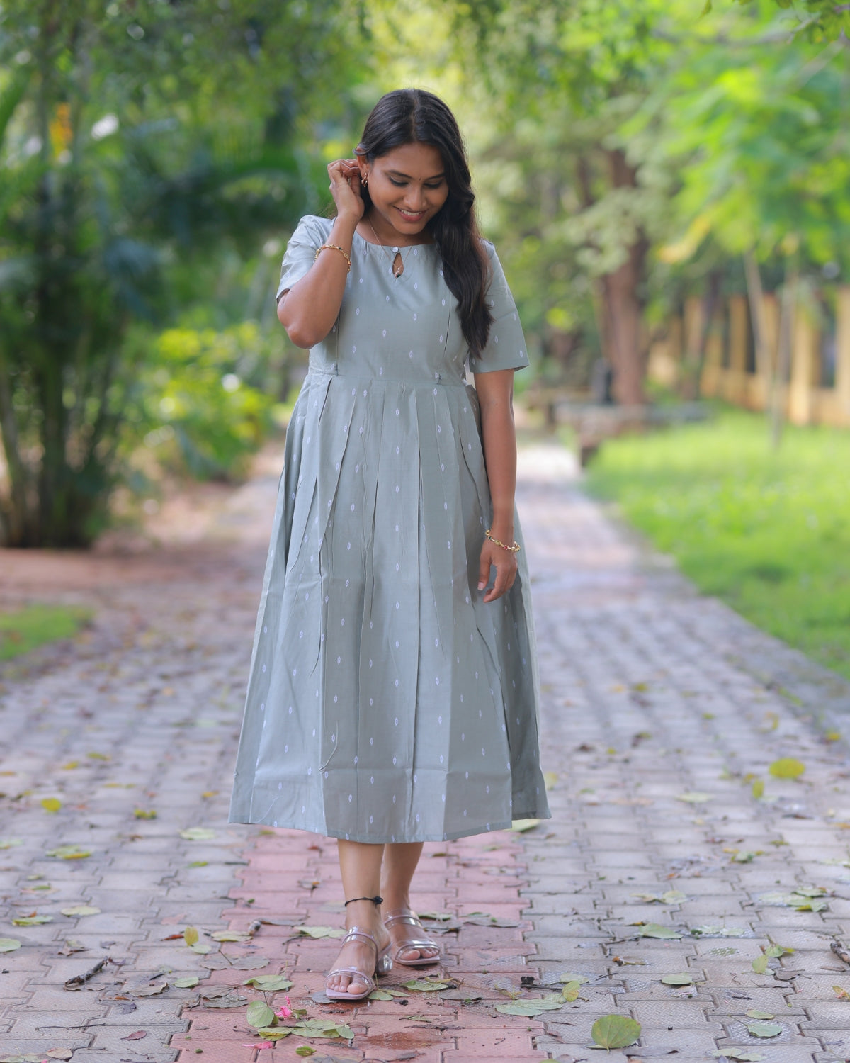 Pastel Grey | Non-Maternity Kurti [Tussar Silk]