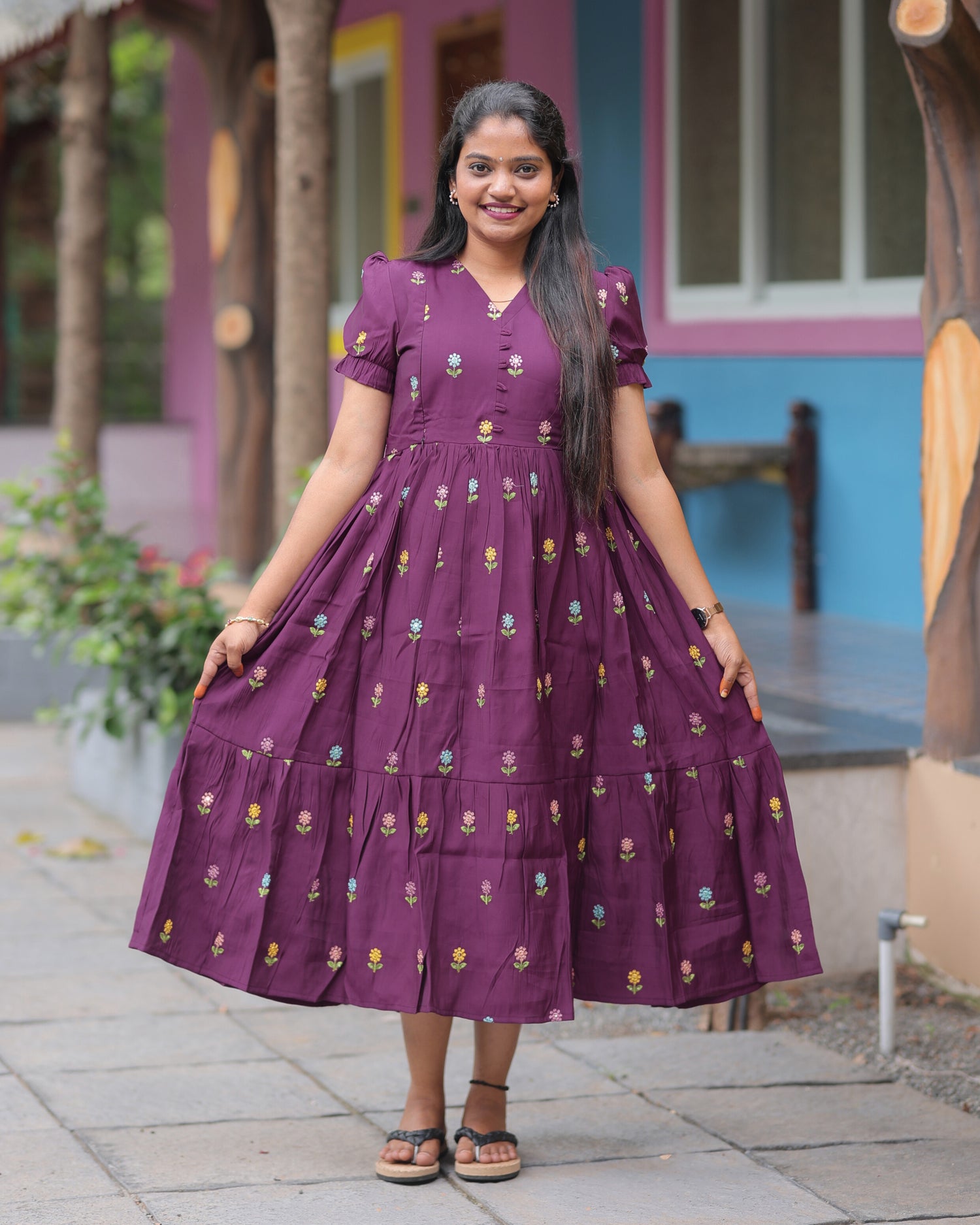 Roman Silk V1 | Maternity Maxi with Full Lining [Double Side Zips]
