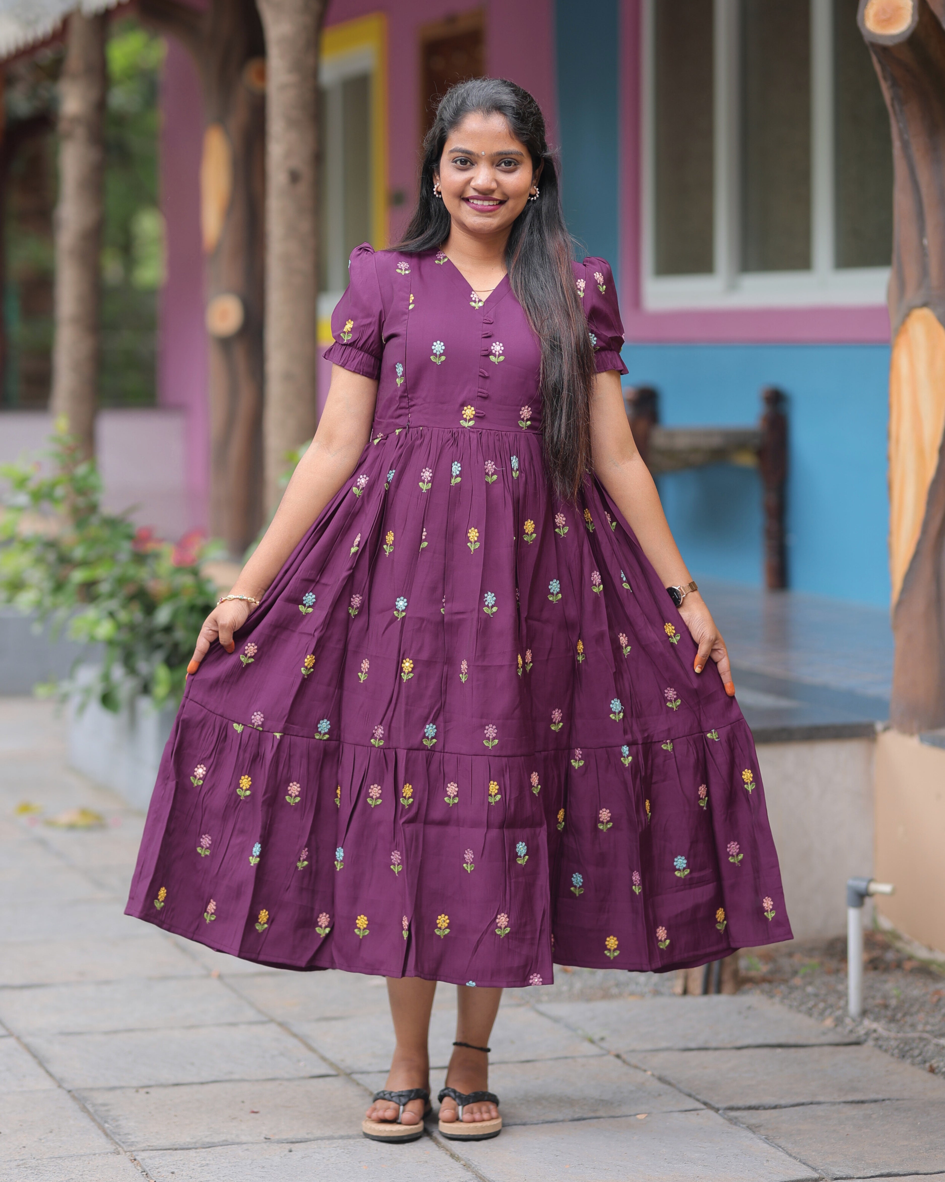 Roman Silk V1 | Maternity Maxi with Full Lining [Double Side Zips]