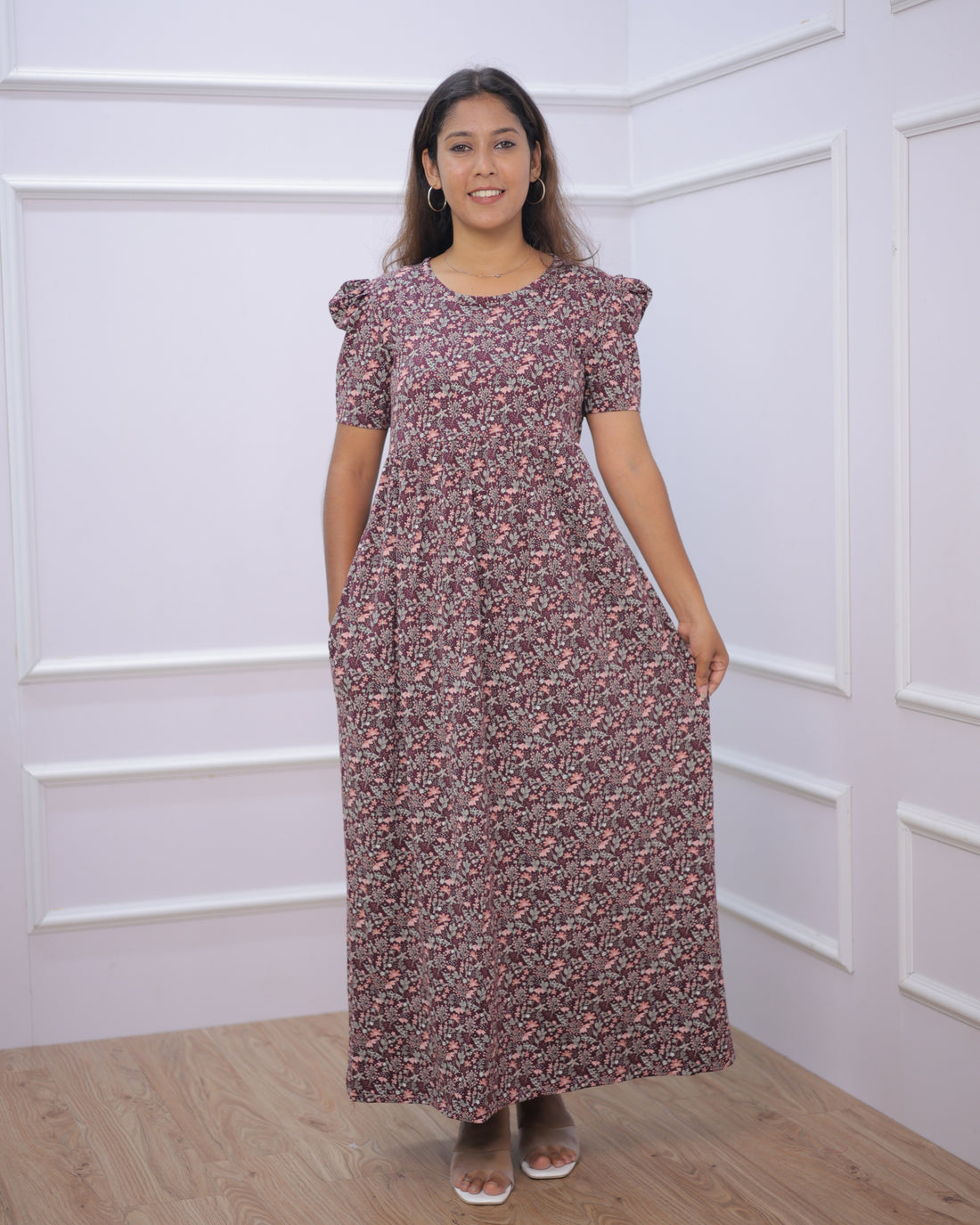 Godavari | Casual Non-Maternity Loungewear - Puff Sleeve | Full Length