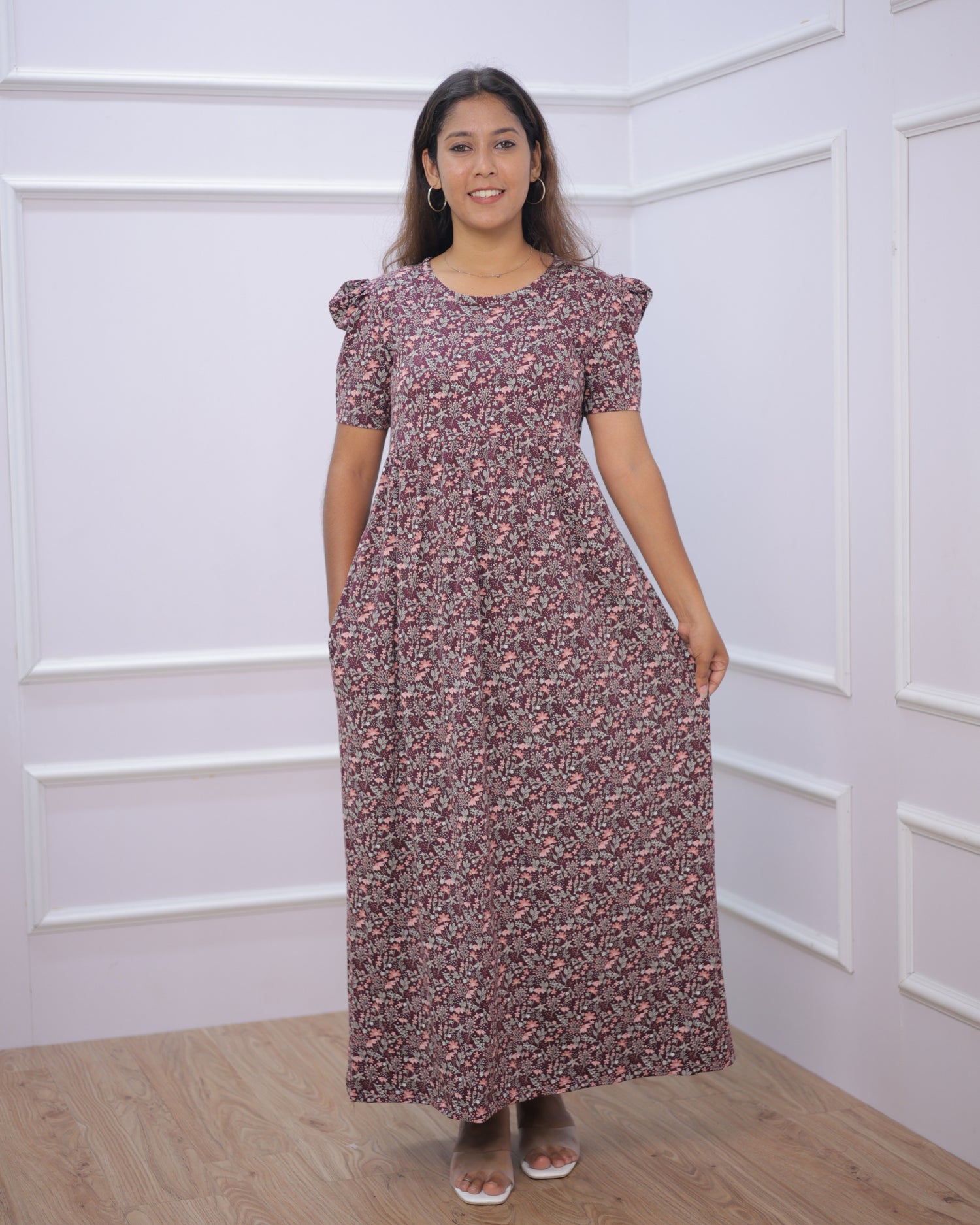 Godavari | Casual Non-Maternity Loungewear - Puff Sleeve | Full Length