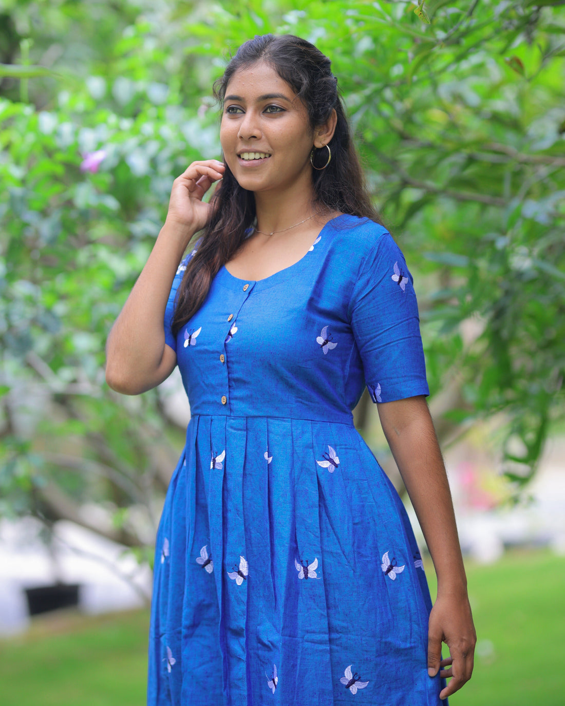 Anjali | Maternity Maxi with Lining [Center Button]