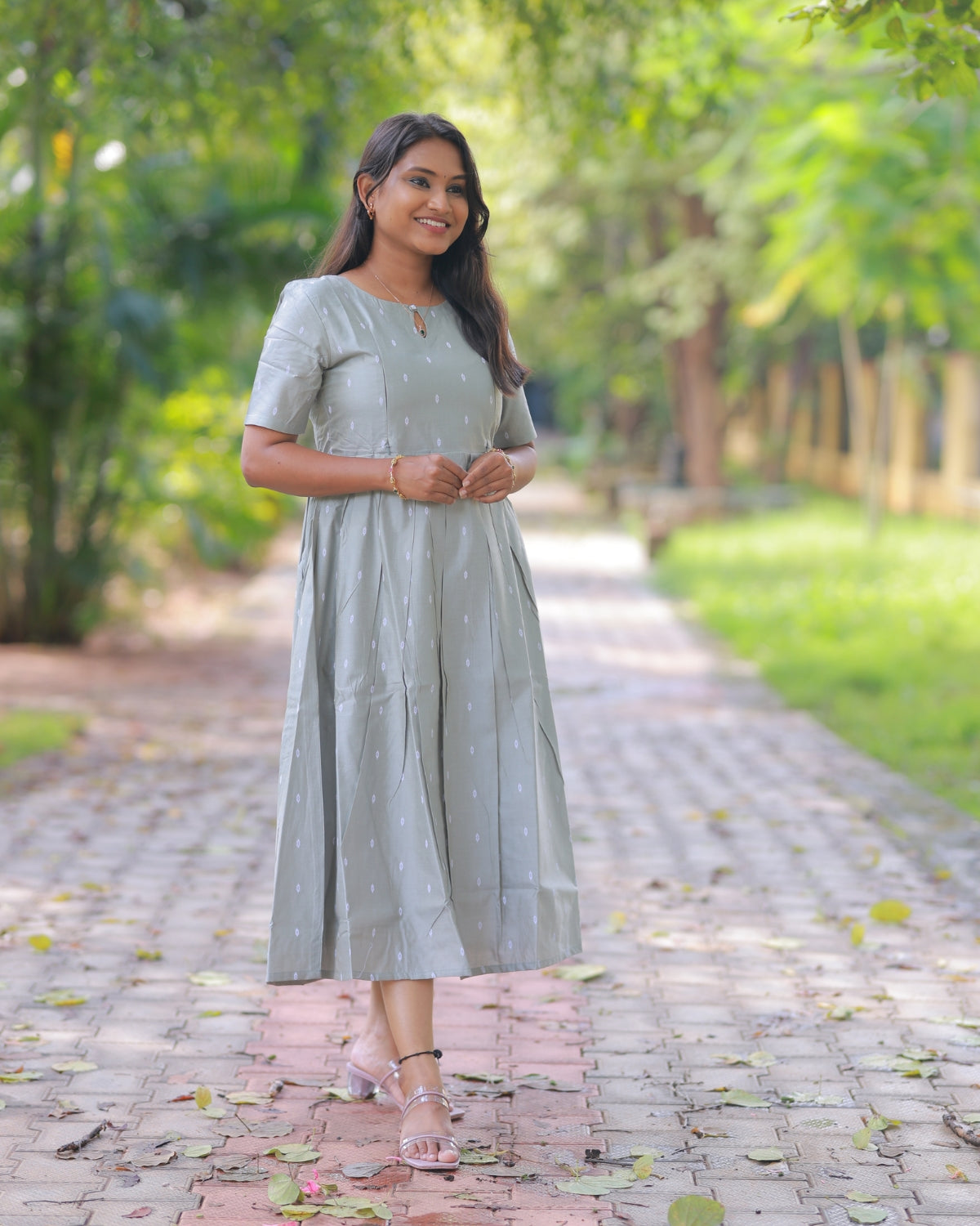 Pastel Grey | Non-Maternity Kurti [Tussar Silk]