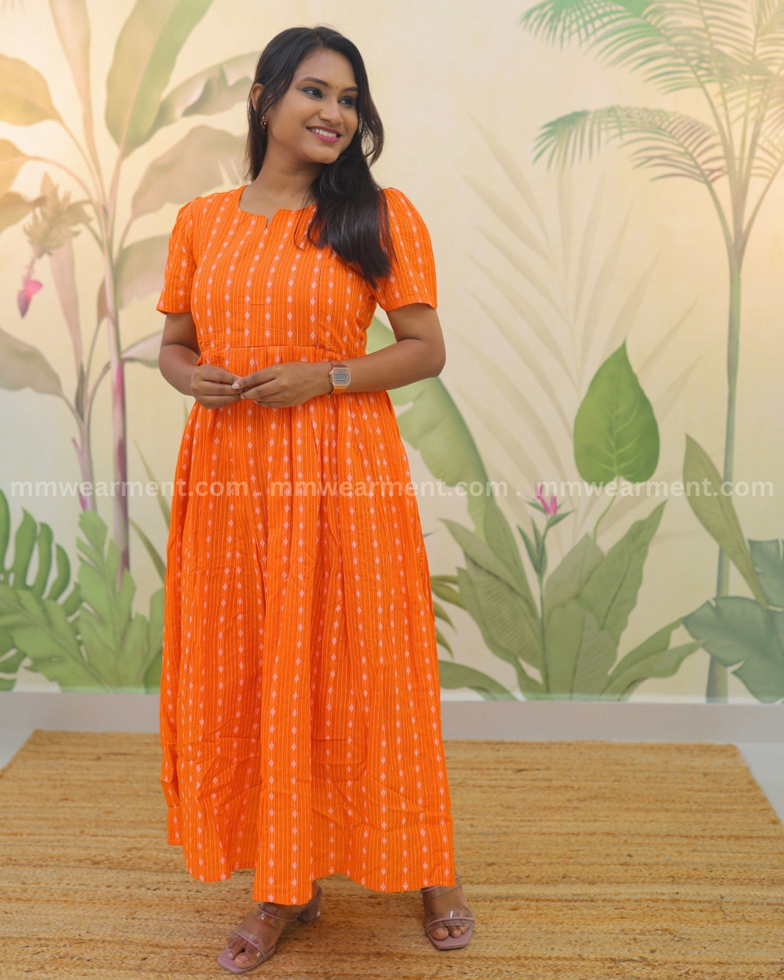 Orange-Diamond | Maternity Kurti with Lining