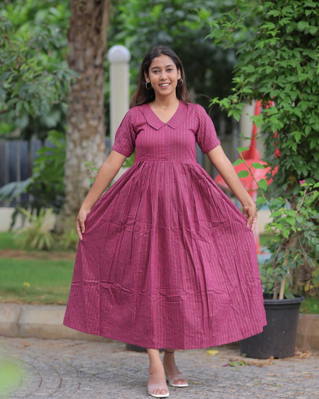 Shreya Maternity Maxi with Top Lining [Center Zip] - Only 3XL Size