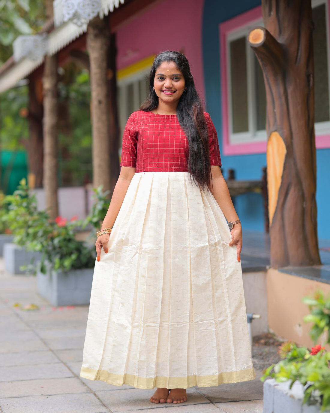 Onam S1_ Maternity Maxi with Full Lining [Double Side Zips]
