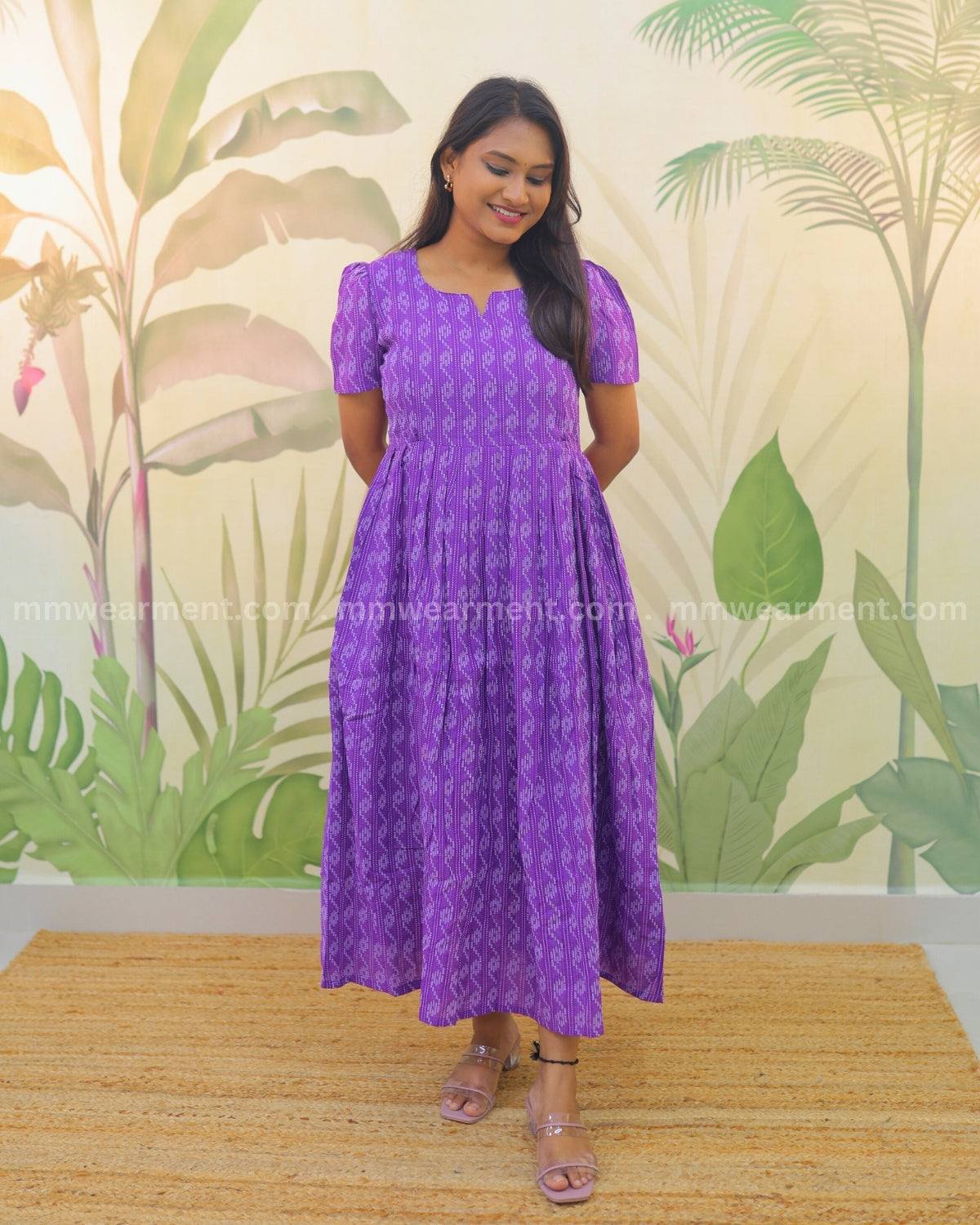 Purple-Zigzag | Maternity Kurti with Lining