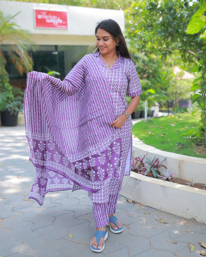 Varshini | Maternity Kurti with Lining [TOP + PANT + DUPATTA]