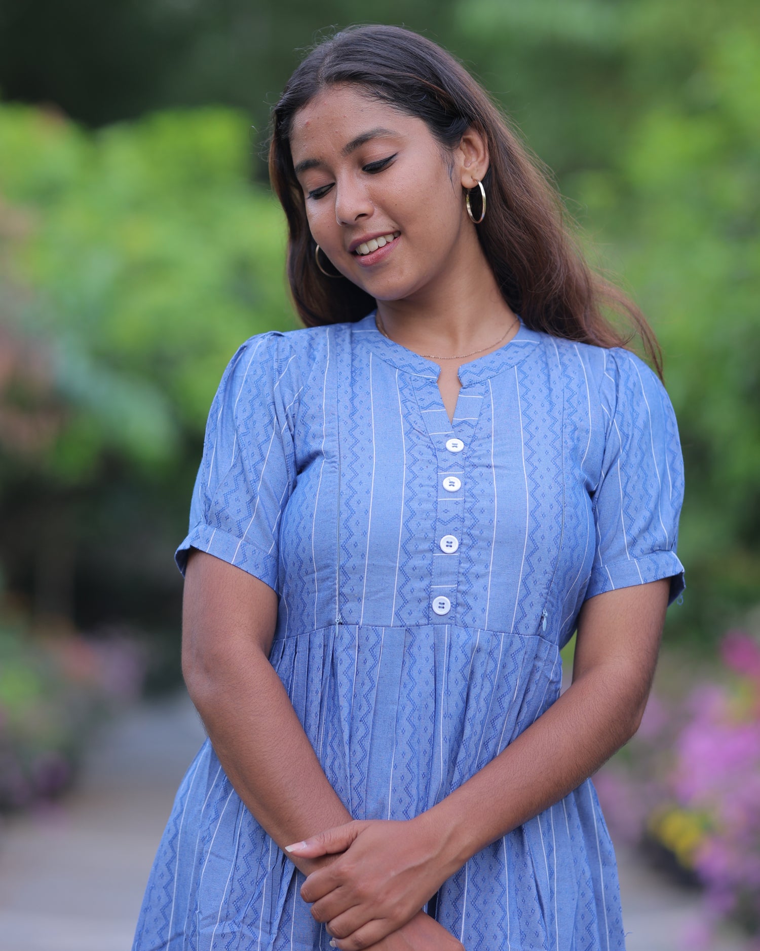 Ziva_V5 Maternity Maxi with Top Lining [Double Side Zips]