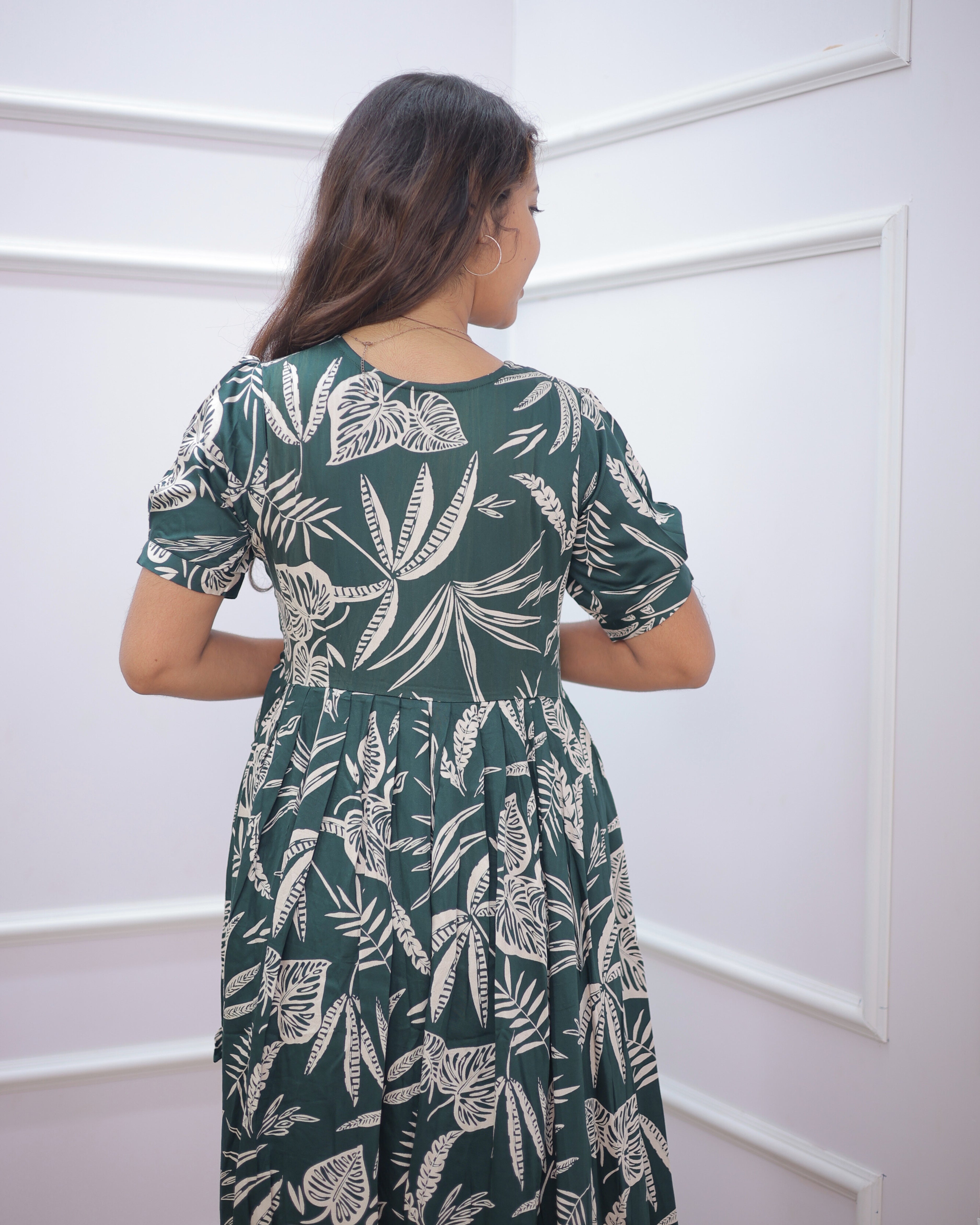 Green Wrap | Maternity Maxi [Double Side Zips_SIDE KNOT]