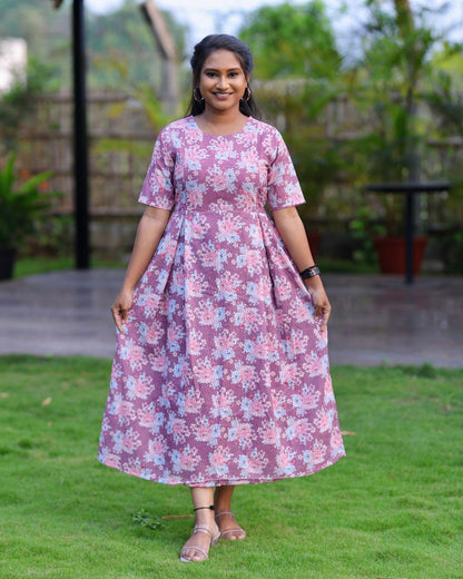 Poovizhi | Hakoba Printed Cotton Kurti with Lining (ONLY FEEDING)