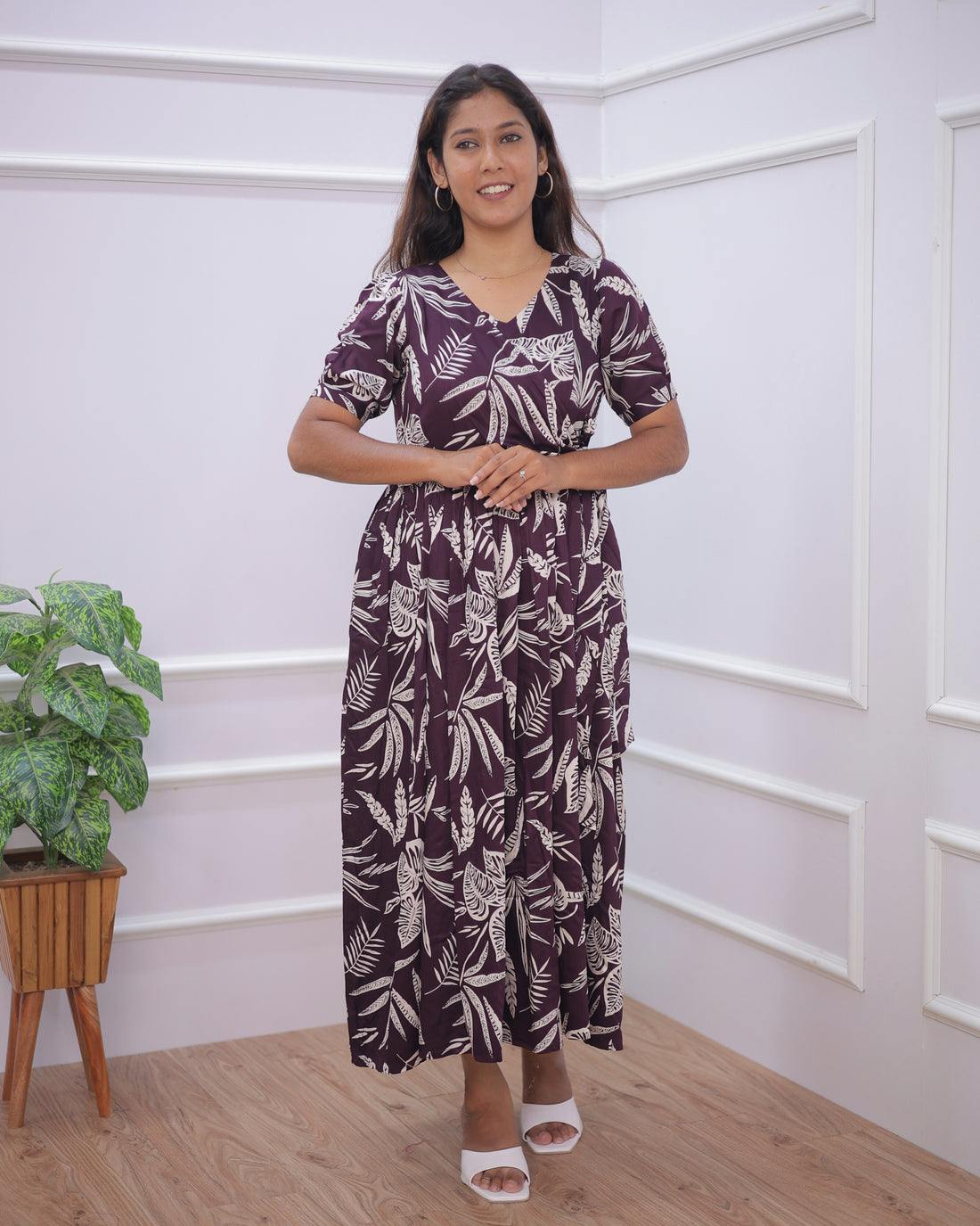 Wine Wrap | Maternity Maxi [Double Side Zips_SIDE KNOT]