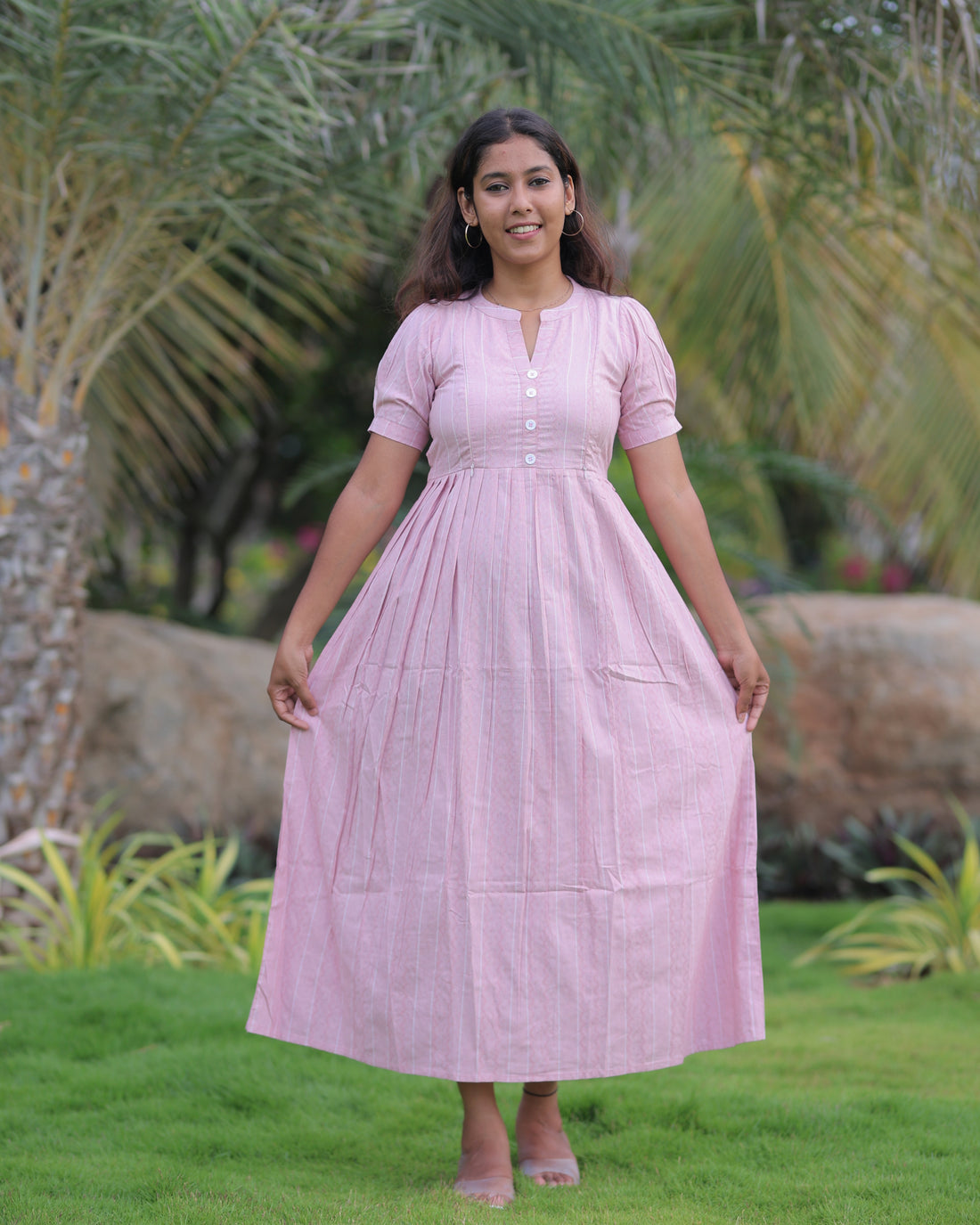 Ziva_V6 Maternity Maxi with Top Lining [Double Side Zips]