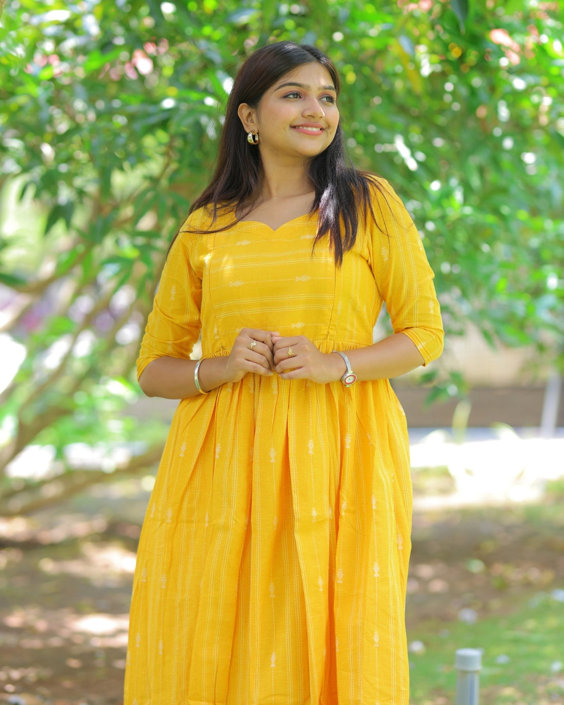 Manjal_arrow | Maternity Maxi with Lining