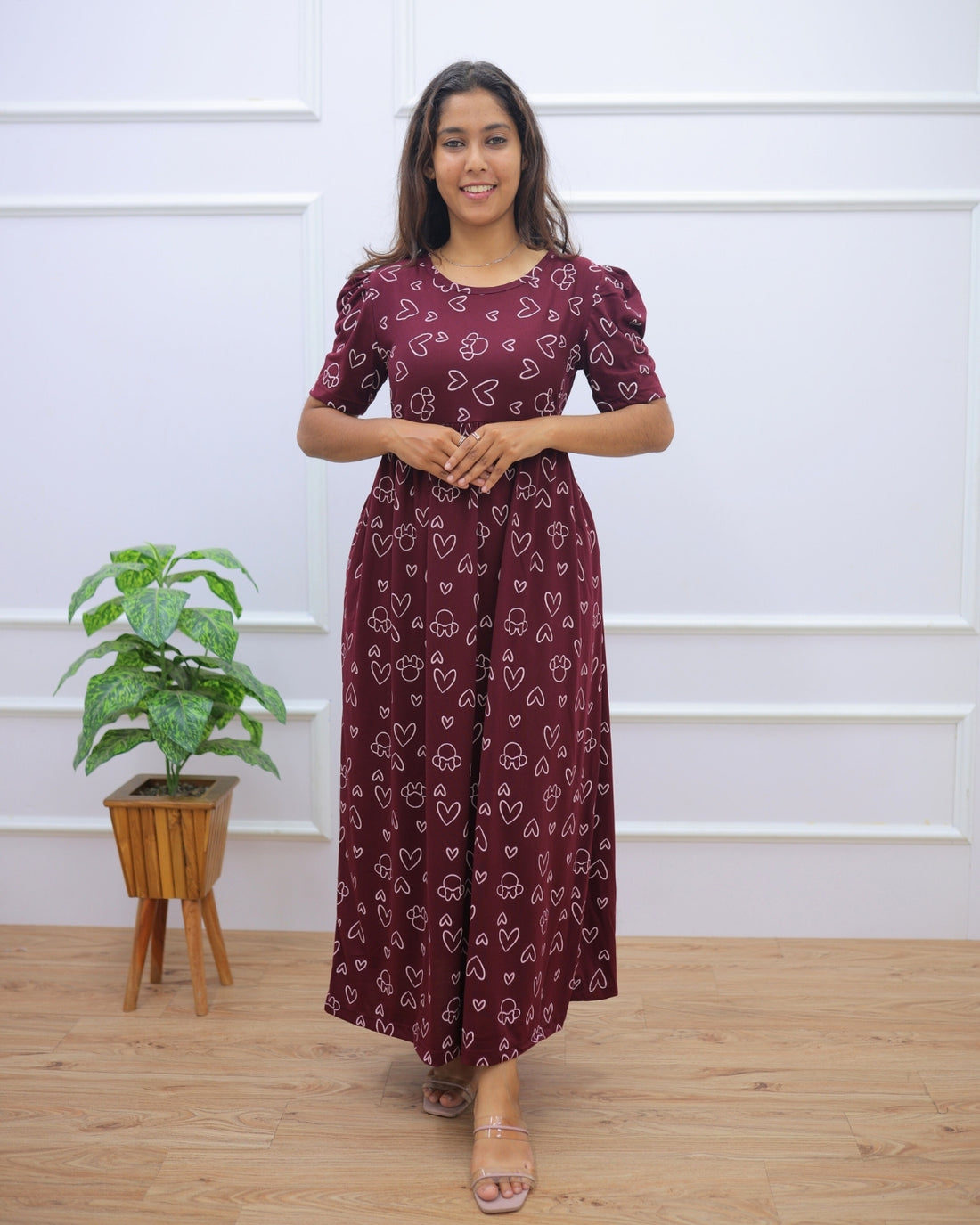 Aanya | Casual Non-Maternity Loungewear - Puff Sleeve | Full Length