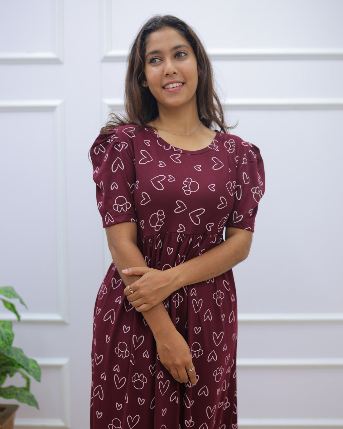 Aanya | Casual Non-Maternity Loungewear - Puff Sleeve | Full Length