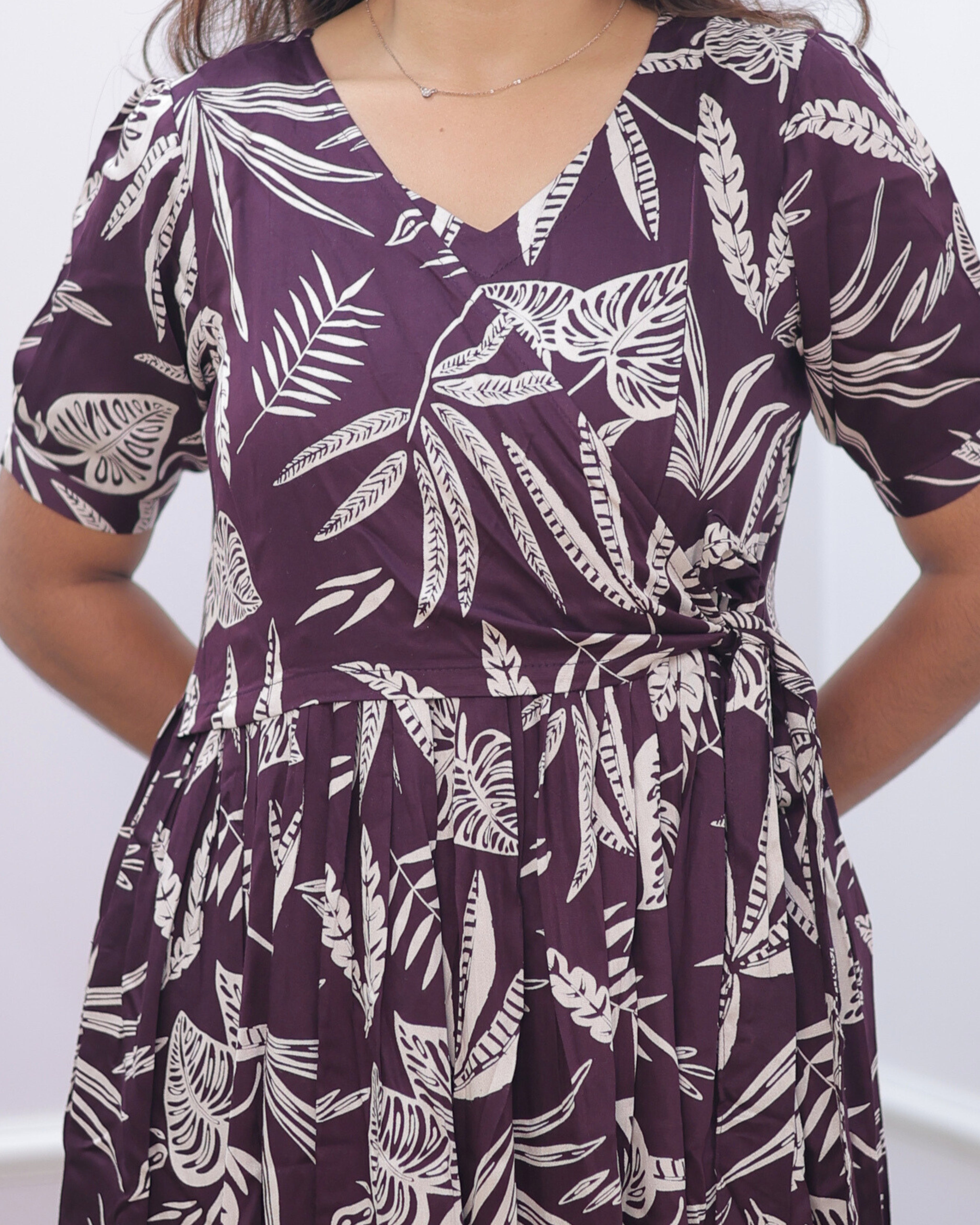 Wine Wrap | Maternity Maxi [Double Side Zips_SIDE KNOT]