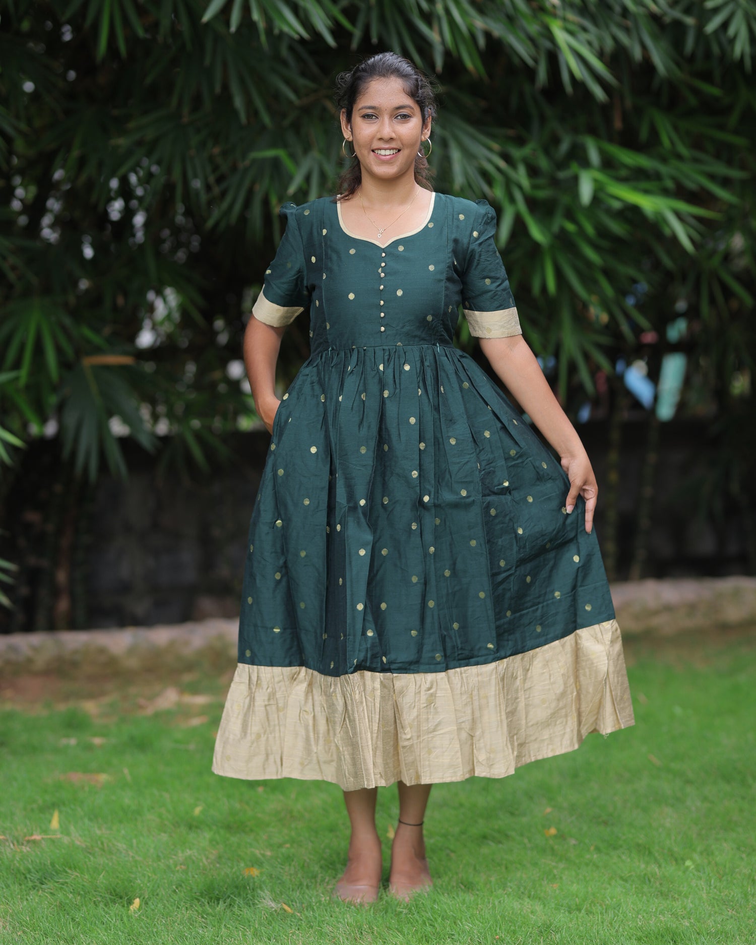 Ezhilarasi | Maternity Maxi with Full Lining [Double Side Zips]