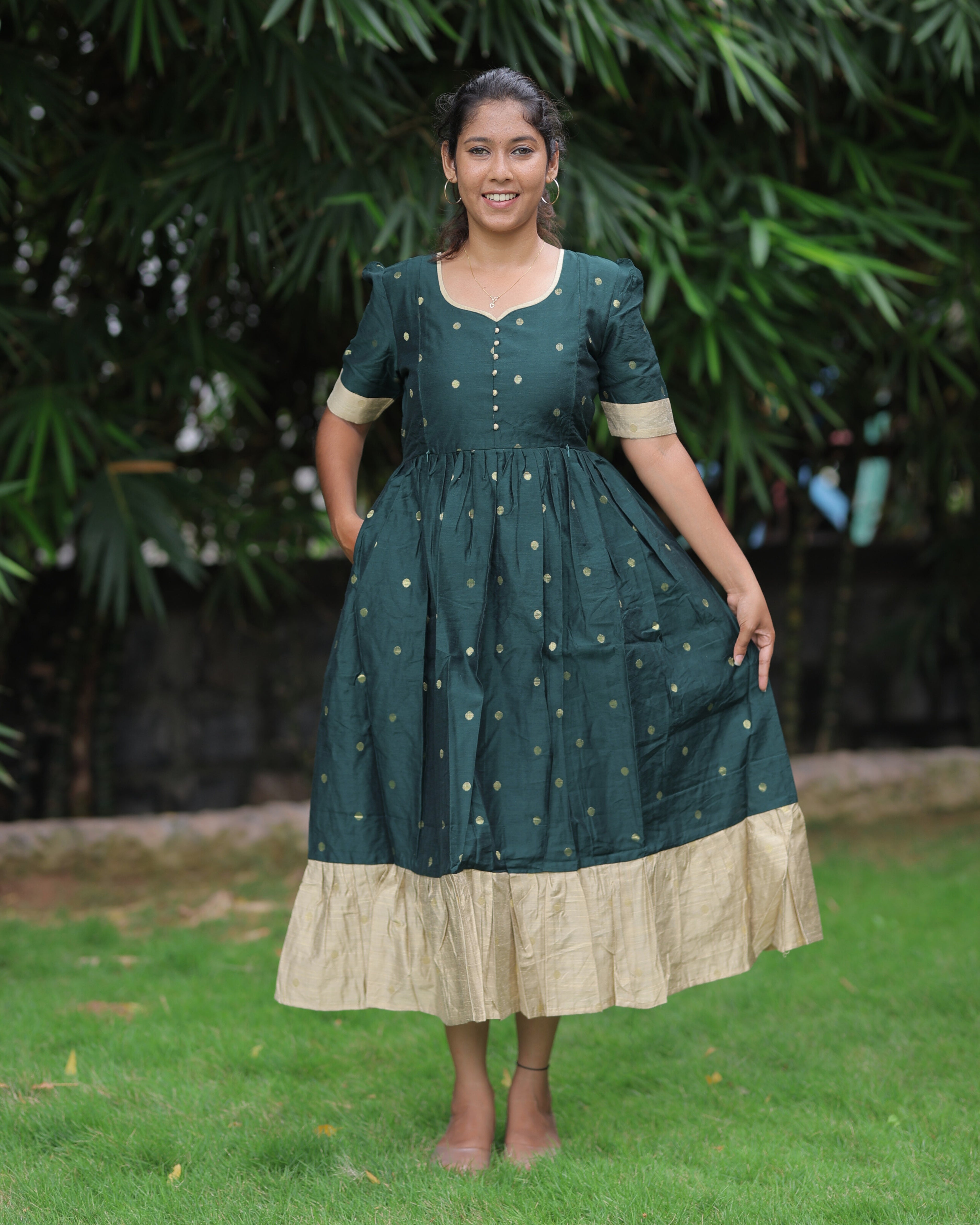 Ezhilarasi | Maternity Maxi with Full Lining [Double Side Zips]