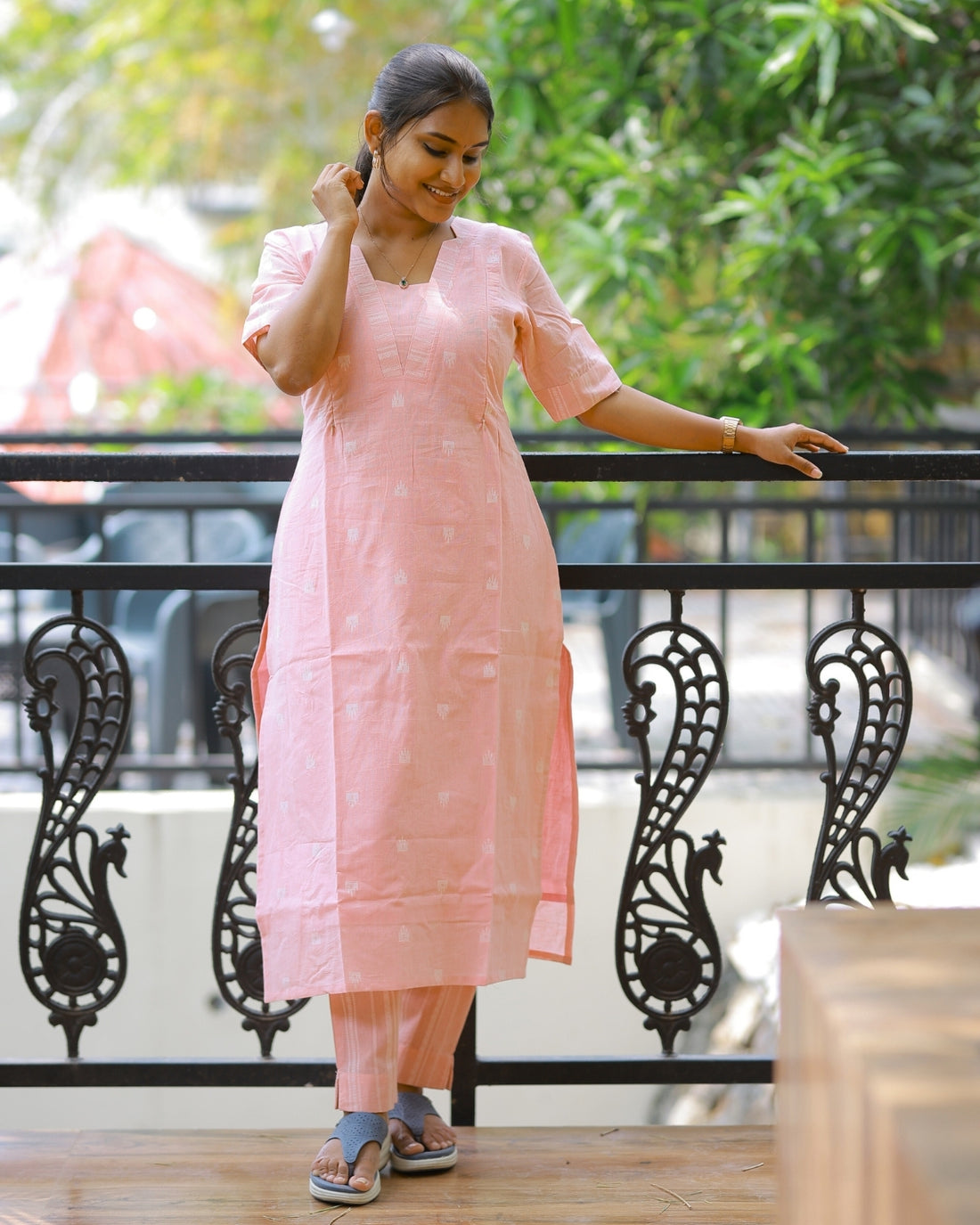 Peach-KIA | Maternity Kurta Set with Lining
