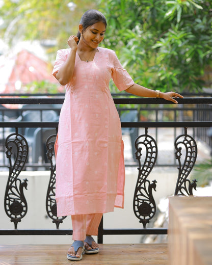 Peach-KIA | Maternity Kurti with Lining [TOP + PANT]
