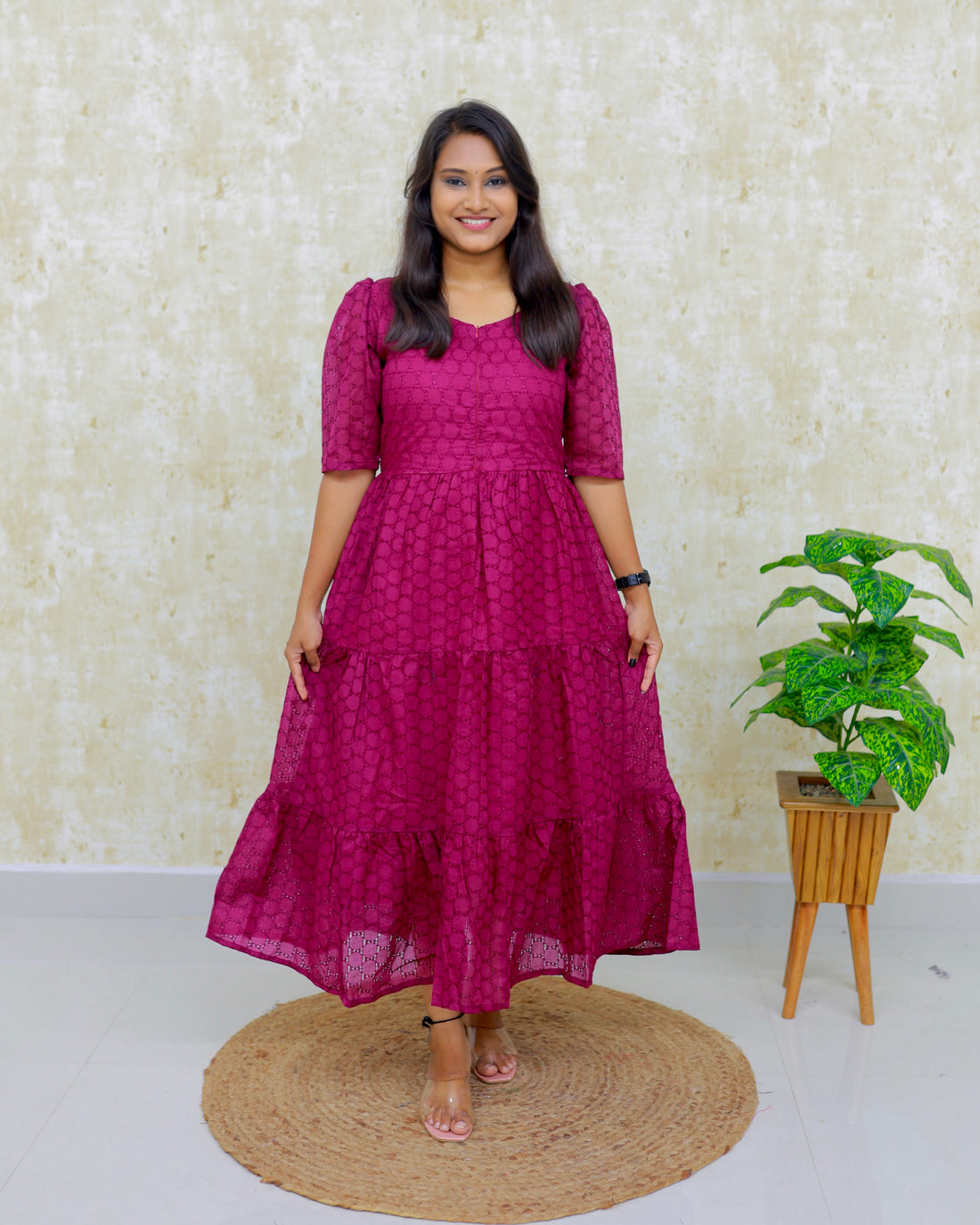 Hakoba Magenta | Maternity Cotton Kurti with Lining