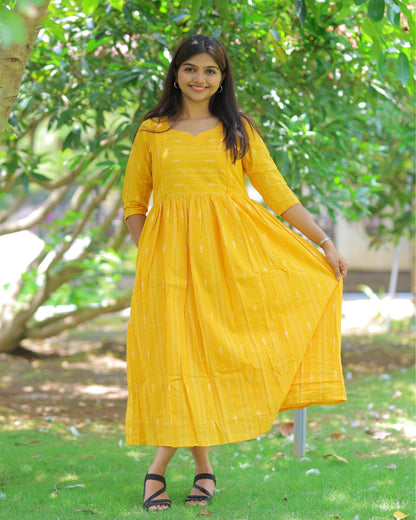 Manjal_arrow | Maternity Maxi with Lining