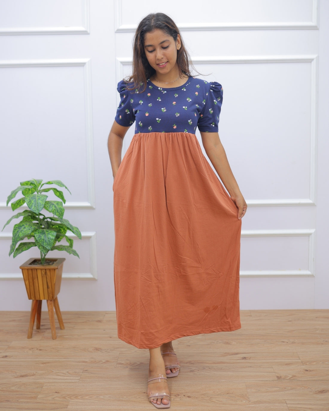 Ritu | Casual Non-Maternity Loungewear - Puff Sleeve | Full Length