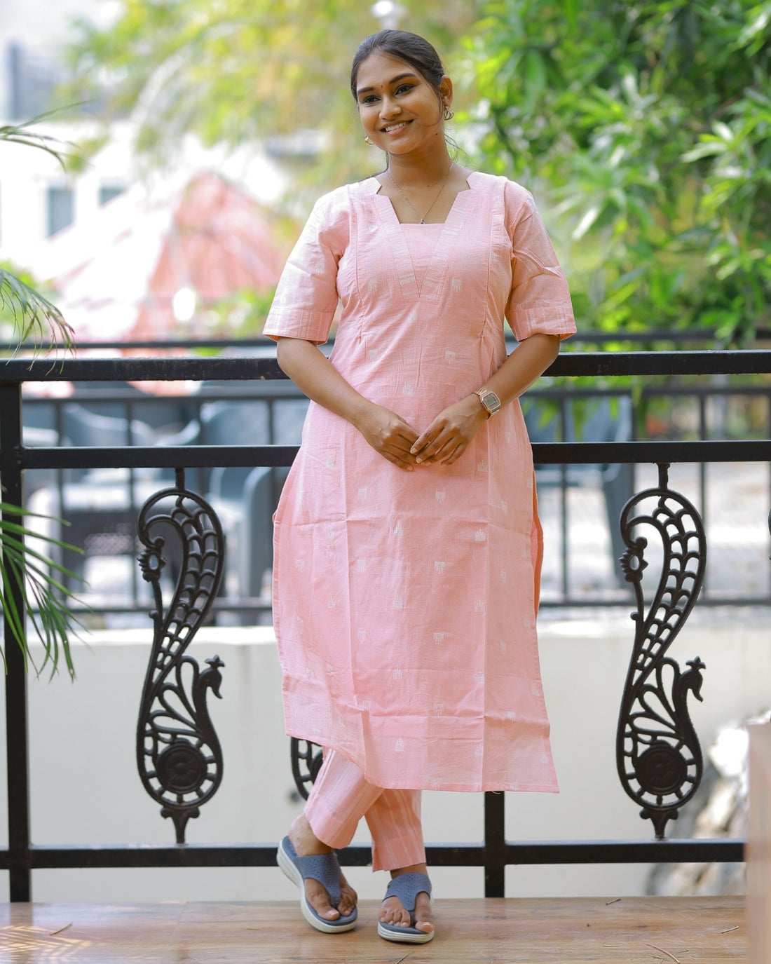 Peach-KIA | Maternity Kurta Set with Lining