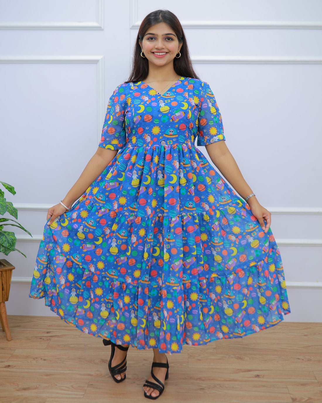 Universe | Maternity Maxi with Full Lining [Double Side Zips]