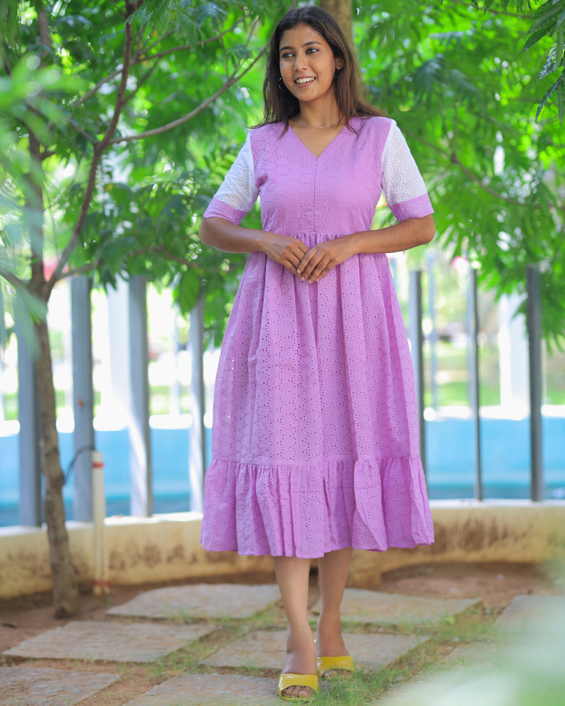 Violet Love  | Maternity Maxi with Lining [Center Zip]