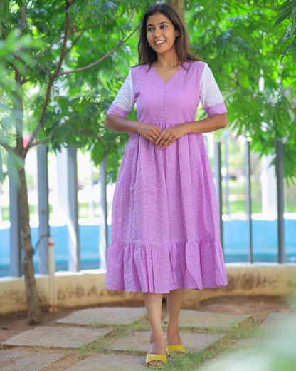 Violet Love  | Maternity Maxi with Lining [Center Zip]