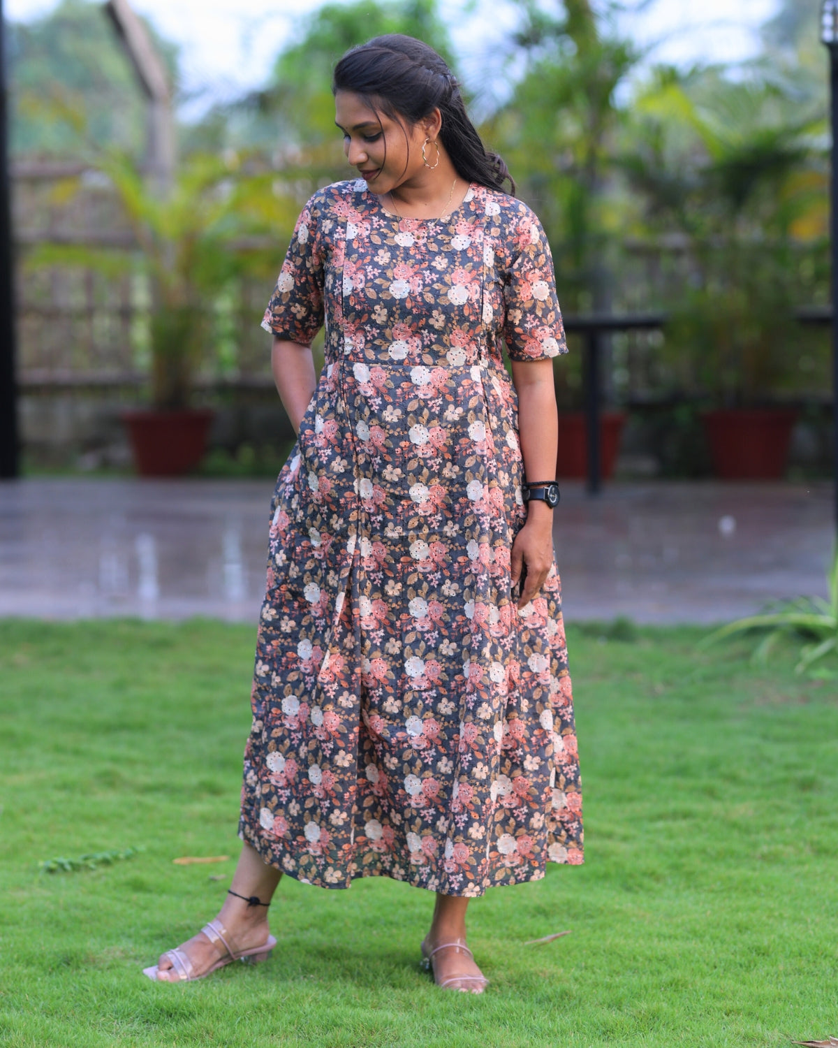 Kaviya | Hakoba Printed Cotton Kurti with Lining (ONLY FEEDING)