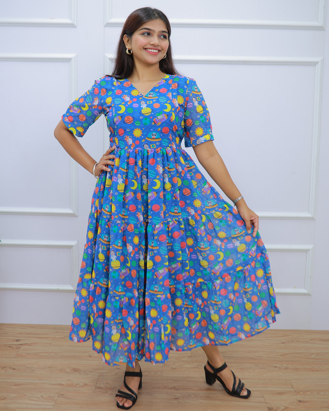 Universe | Maternity Maxi with Full Lining [Double Side Zips]