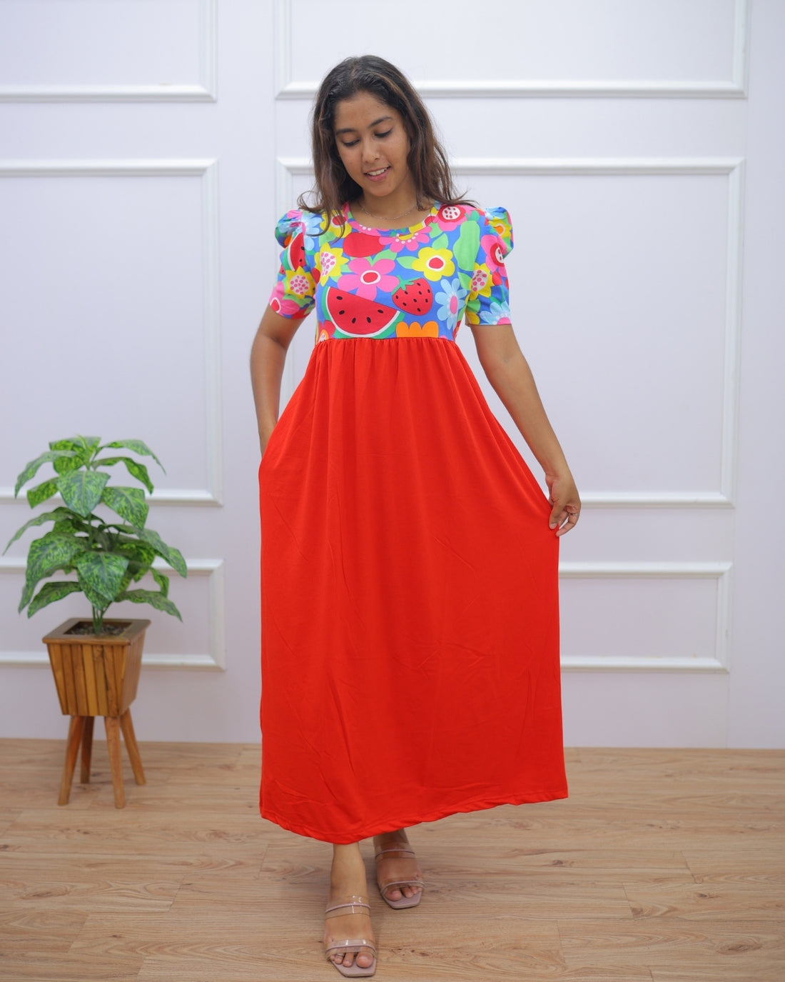 Ravina | Casual Non-Maternity Loungewear - Puff Sleeve | Full Length