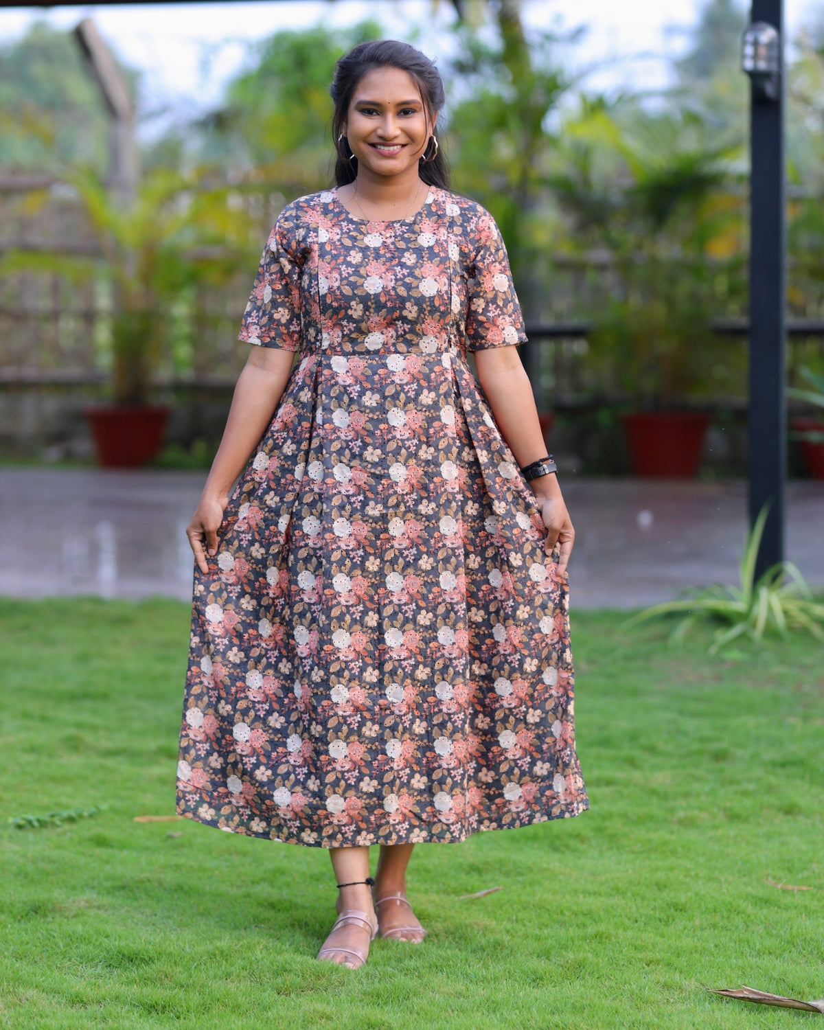 Kaviya | Hakoba Printed Cotton Kurti with Lining (ONLY FEEDING)