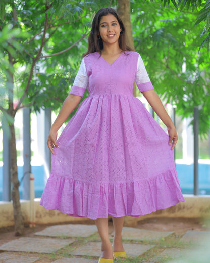 Violet Love  | Maternity Maxi with Lining [Center Zip]