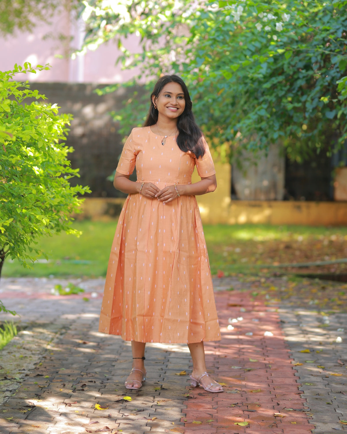 Pastel Orange | Tussar Kurti with Lining [FEEDING &amp; NON FEEDING]