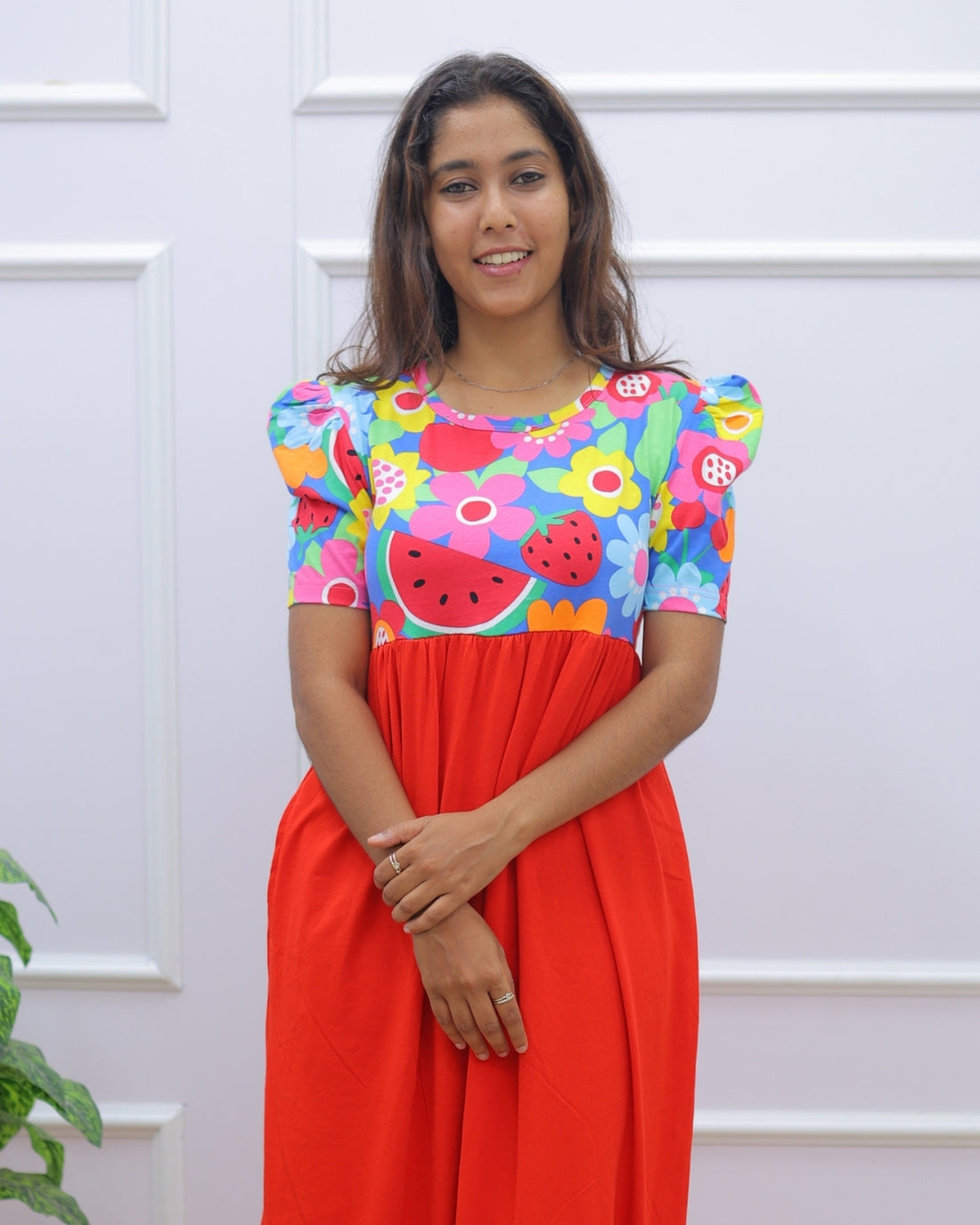 Ravina | Casual Non-Maternity Loungewear - Puff Sleeve | Full Length