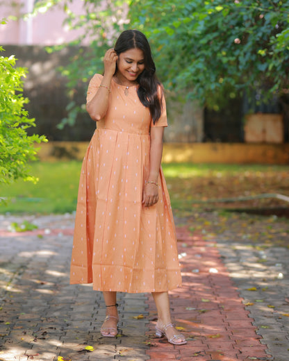 Pastel Orange | Non-Maternity Kurti [Tussar Silk]