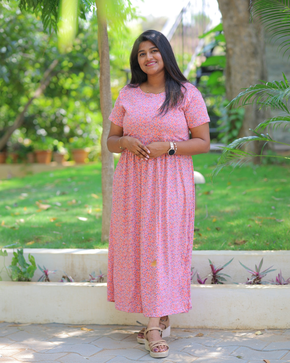 Julie | Zipless Maternity Dress - Normal Sleeves | Full Length Maxi