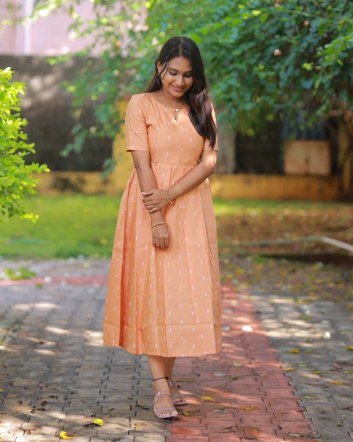 Pastel Orange | Non-Maternity Kurti [Tussar Silk]