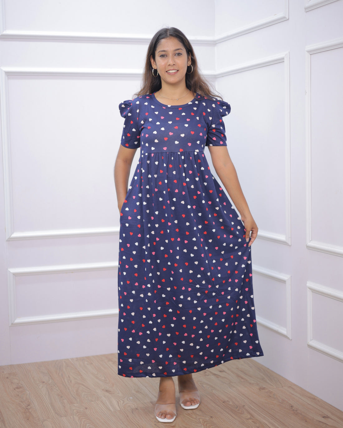 Mirza | Casual Non-Maternity Loungewear - Puff Sleeve | Full Length