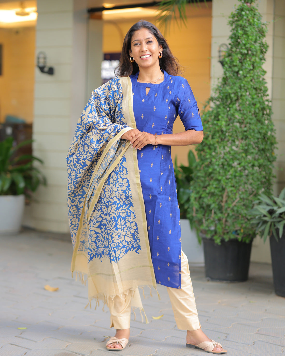 Royal_Agalya | Maternity Kurti with Lining [TOP + PANT + DUPATTA]