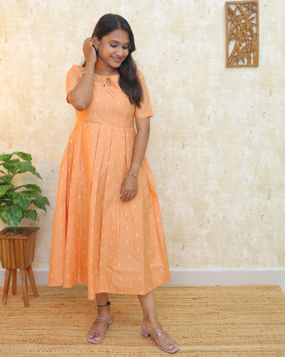 Pastel Orange | Tussar Kurti with Lining [FEEDING &amp; NON FEEDING]