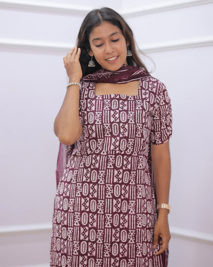 Radha | Maternity Kurti with Lining [TOP + PANT + DUPATTA]
