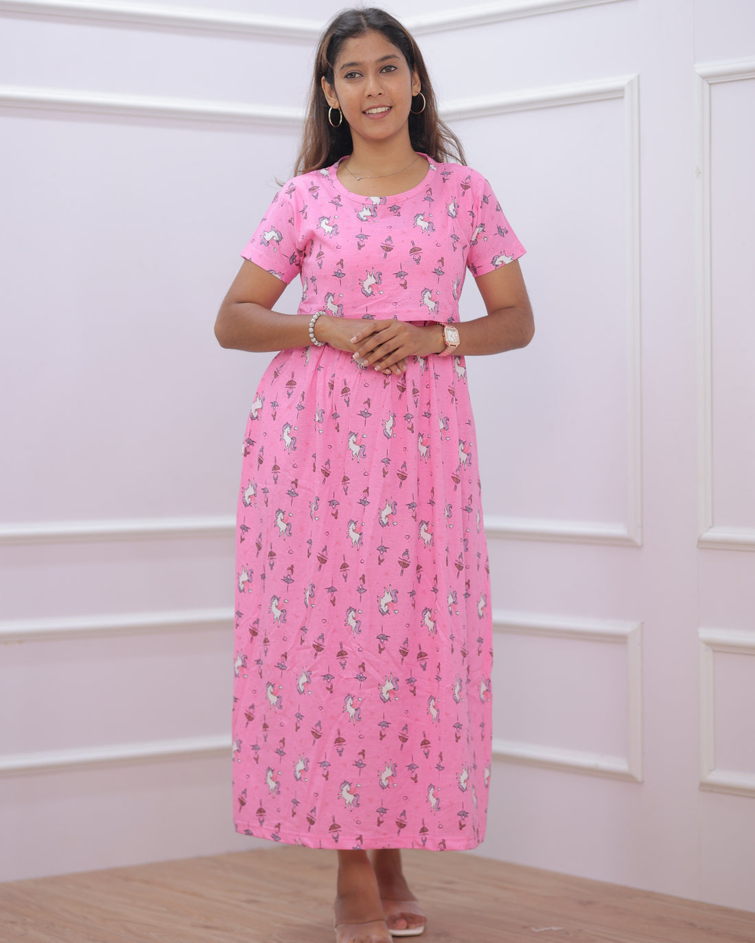Unicorn | Zipless Maternity Dress - Normal Sleeves | Full Length