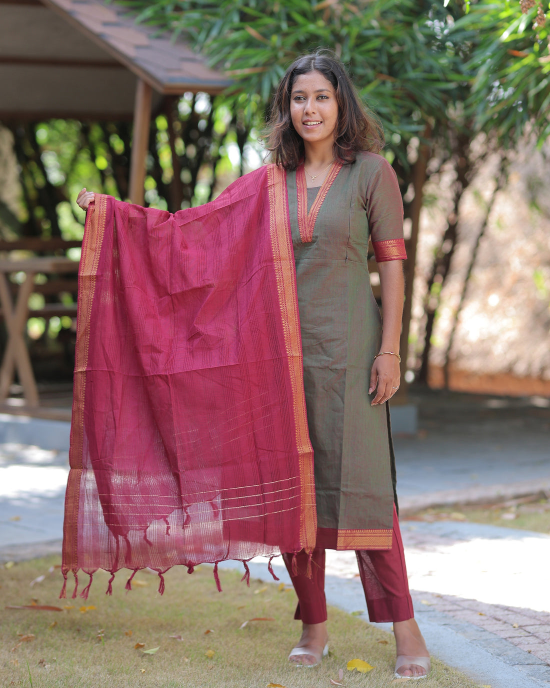 Mangalagiri V3 | Maternity Kurti with Lining [TOP + PANT + DUPATTA]