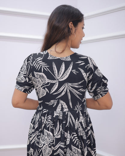 Black Wrap | Maternity Maxi [Double Side Zips_SIDE KNOT]