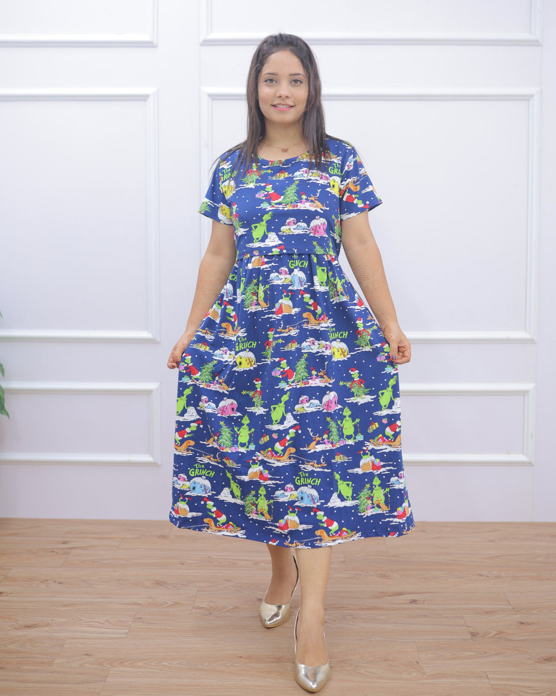 Tik-Tok | Zipless Maternity Dress - Normal Sleeves | Calf Length